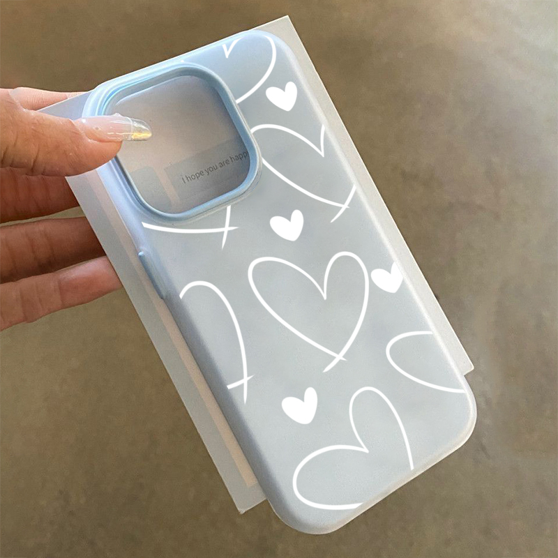 Phone Cases Galaxy A17 - Stylish White Love Heart Phone Case