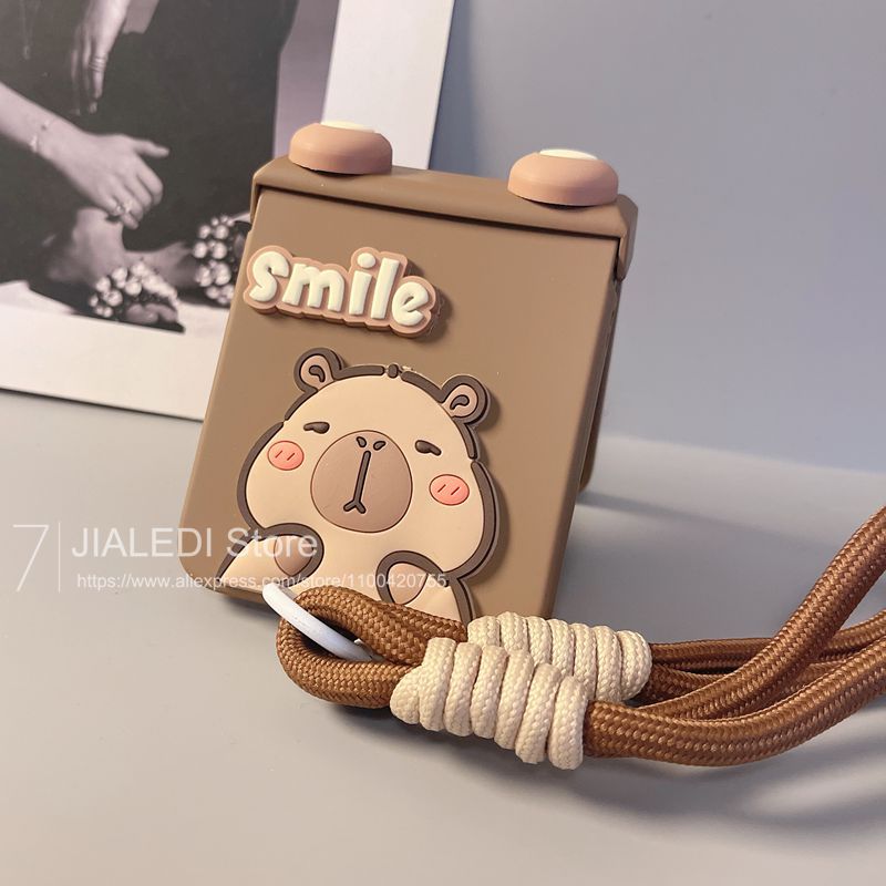 Phone Cases Quotes - Cute Ears Capybara Bracelet Hinge Protective
