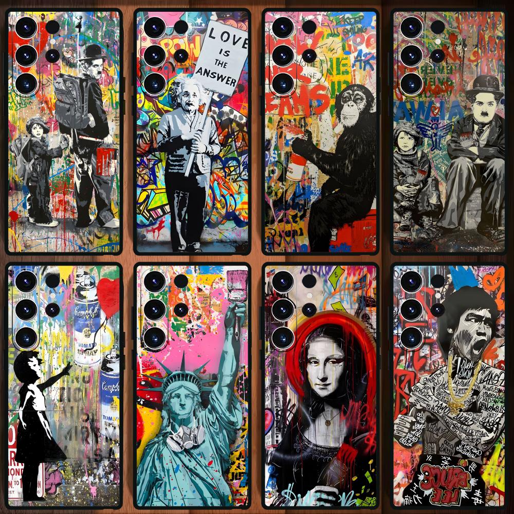 Phone Cases Samsung S25 Ultra - Banksy Graffiti Art Phone Case For