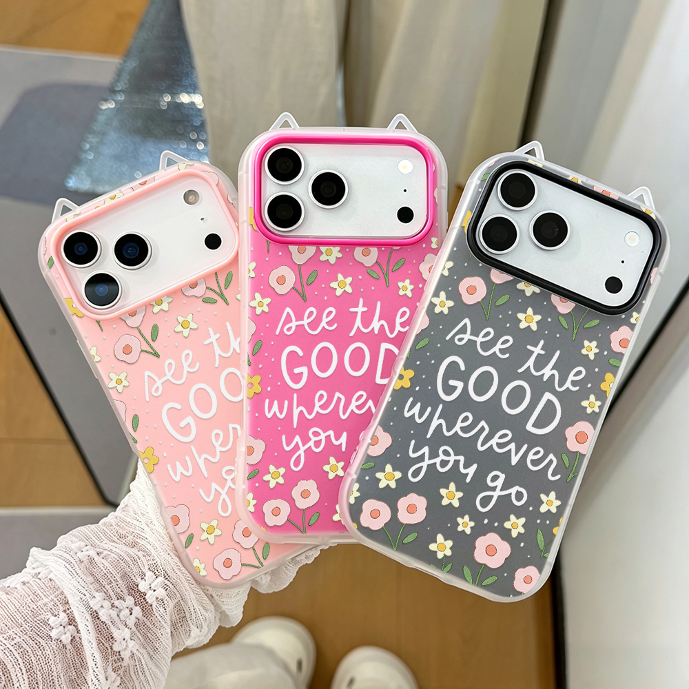 Phone Cases Quotes - Cat Ears 2-In-1 Jelly Shell Painting