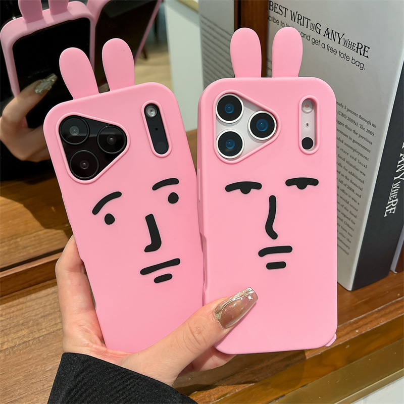 Phone Cases Funny - Kawaii 3D Funny Cartoon Pink Emoji