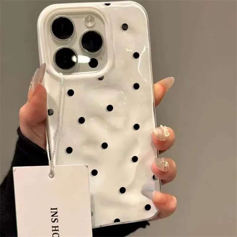 Phone Cases Australia - Simple Solid Color Polka Dot Phone