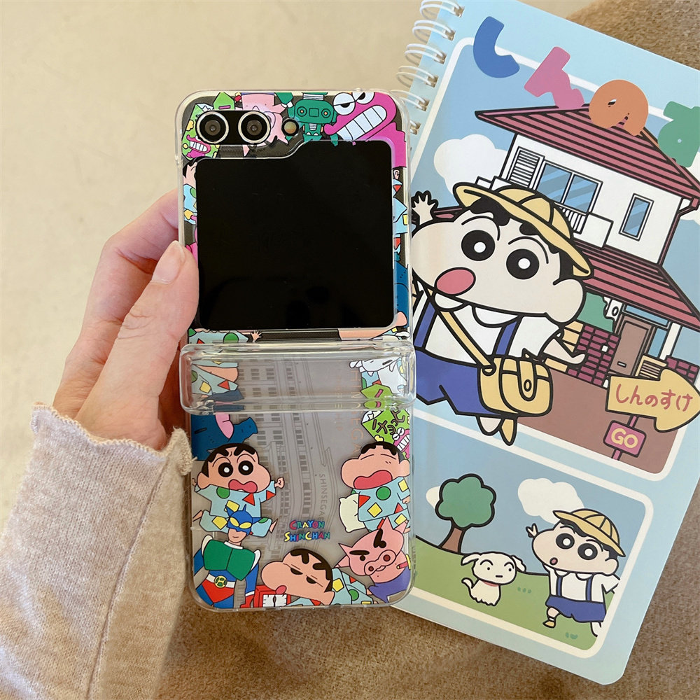 Phone Cases With Wallet - Cute Cartoon Japan Anime Crayon Shin-chan