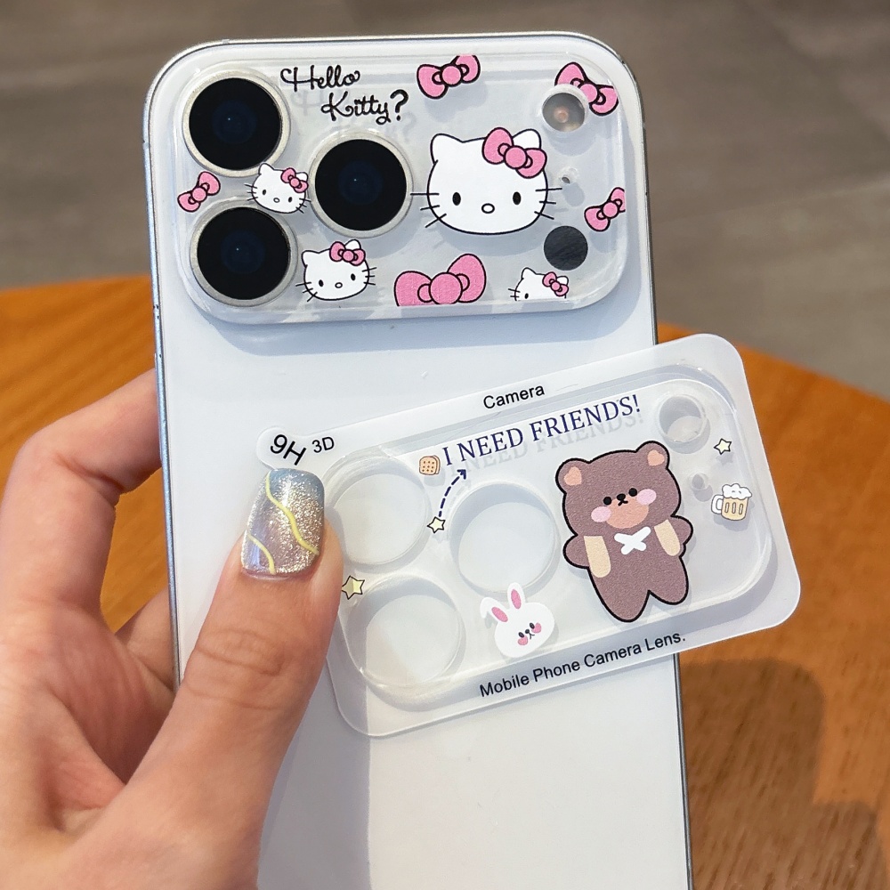 Phone Cases With Camera Cover - Cute Cartoon Camera Protector Lens Film