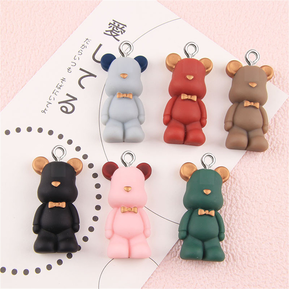 Phone Cases Websites - 10Pcs Creative Bowknot Bear Resin Charms