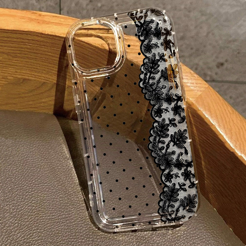 Phone Cases Vogue - Vogue Dotted Lace Splicing Phone Case