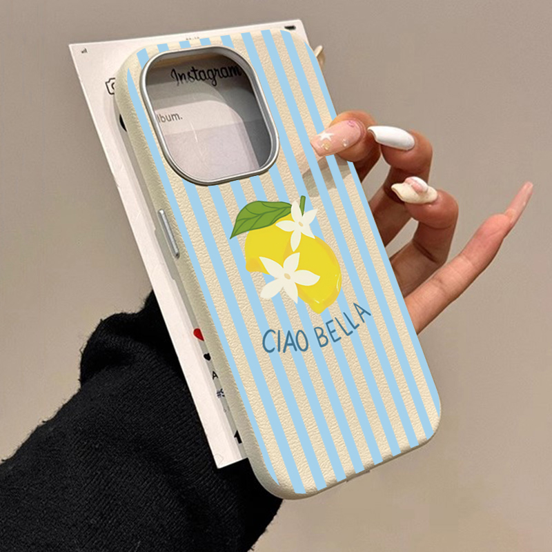Phone Cases Galaxy S23 - Lemon Striped Retro Design Suitable for
