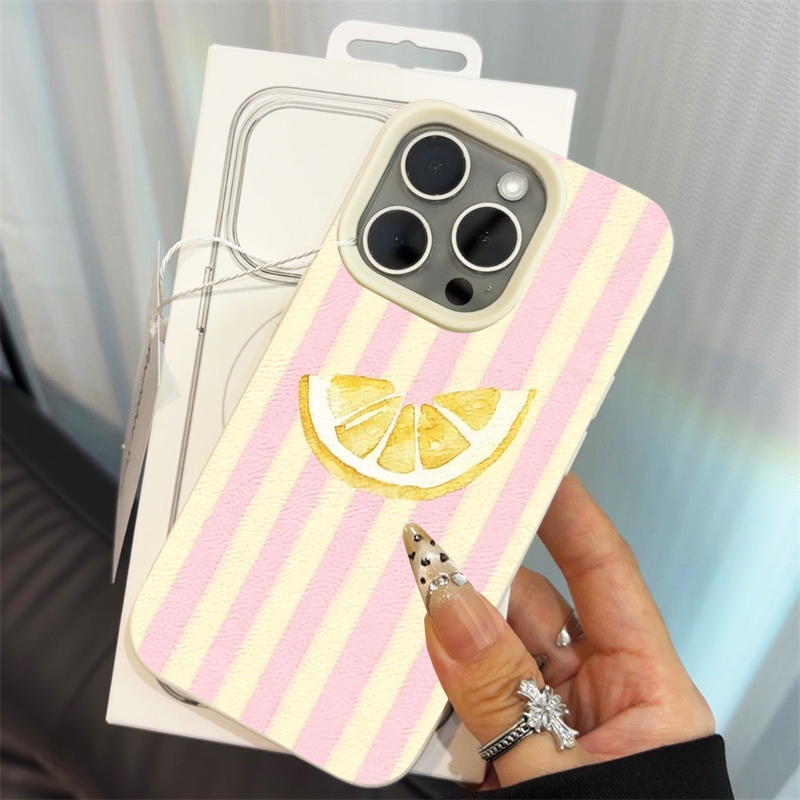 Phone Cases Australia - Fresh Lemon Striped Phone Case For