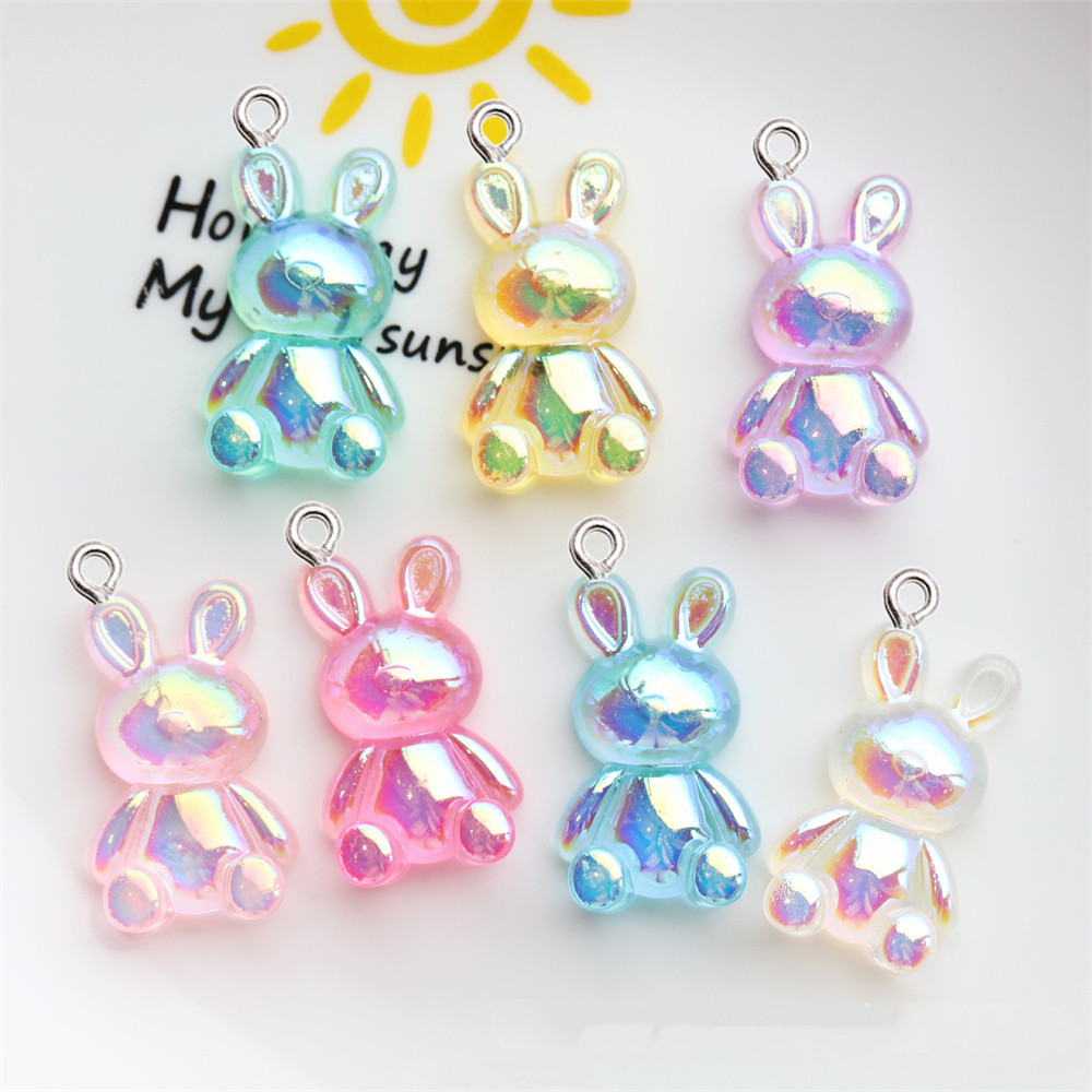 Phone Cases Websites - 10Pcs Fashion Colorful Rabbit Resin Charms