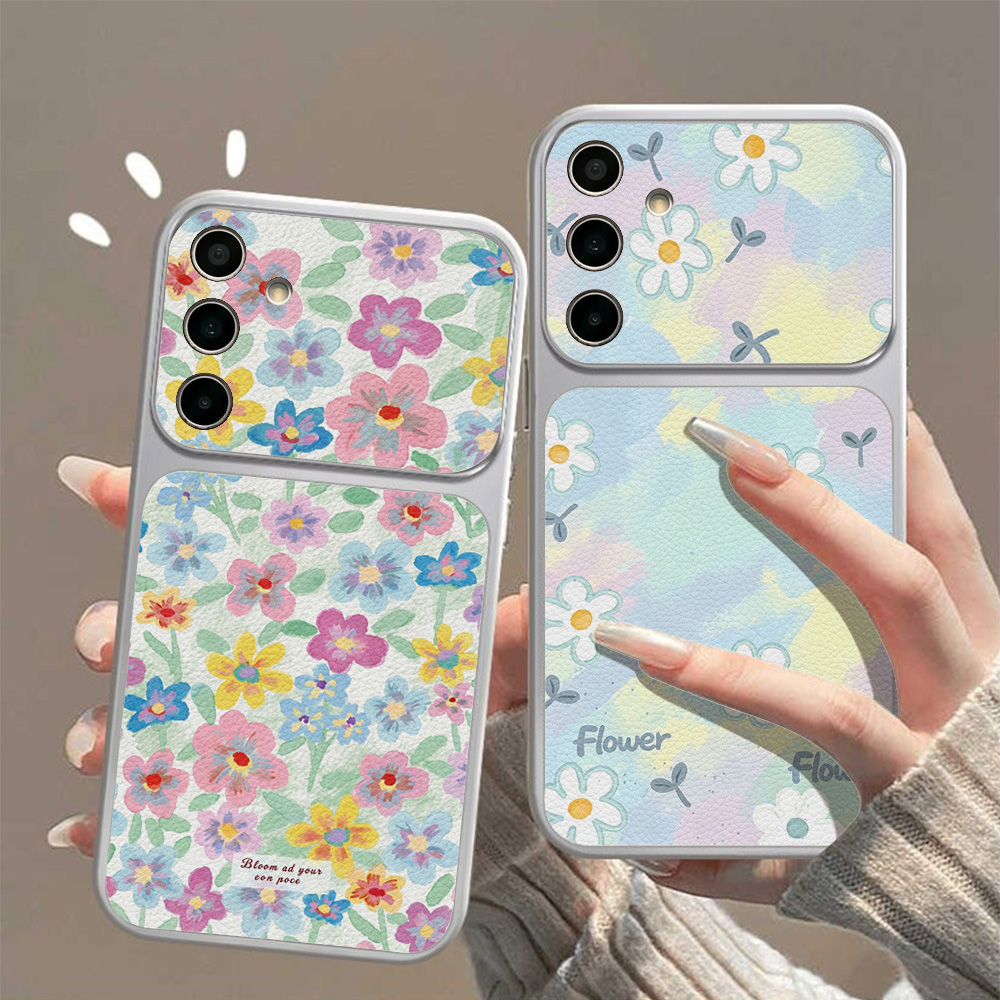 Phone Cases Samsung S25 Ultra - Colorful Floral Leather Phone Case For