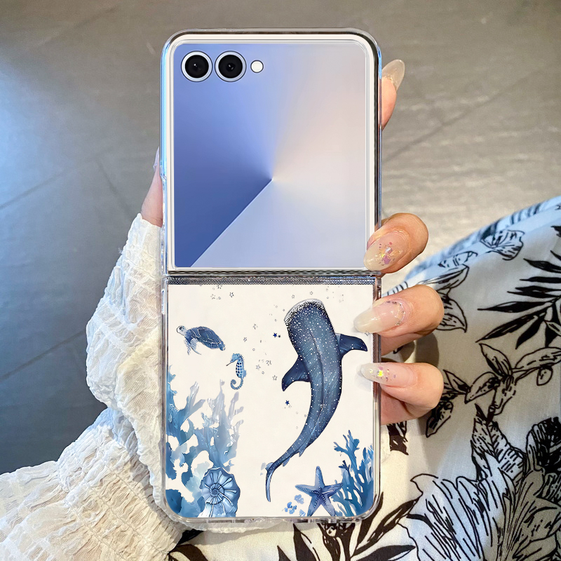 Phone Cases Z Fold 7 - Whale Pattern Phone Case For Samsung