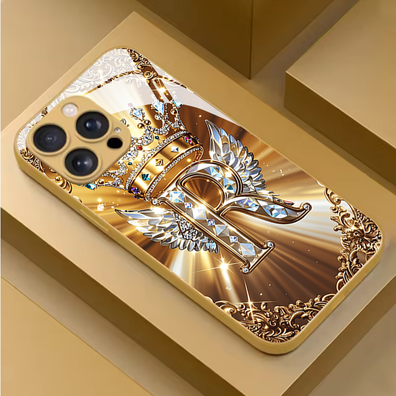 Phone Cases Vogue - Vogue Wing R Letter Tempered Glass