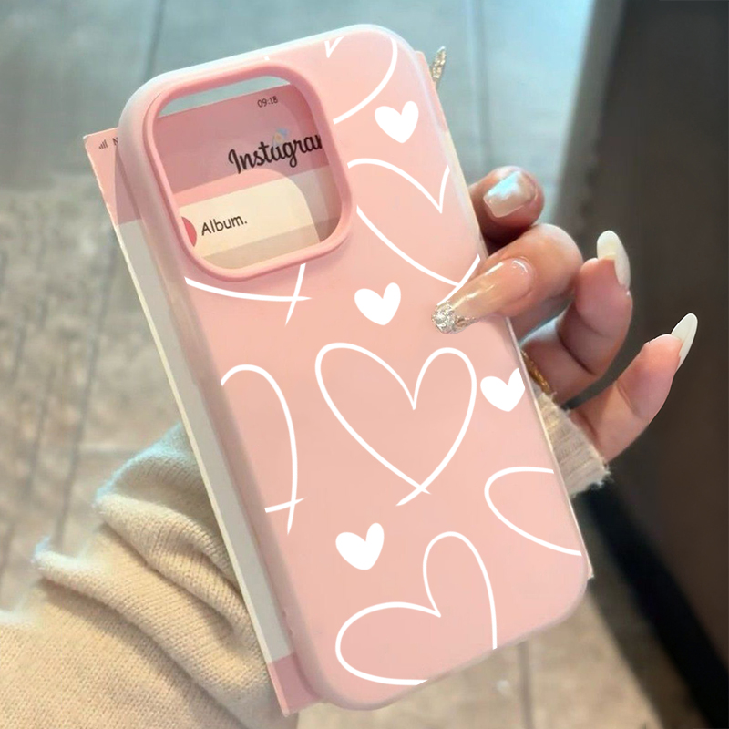 Stylish White Love Heart Phone - Phone Cases Galaxy A17 ulasan dan harga