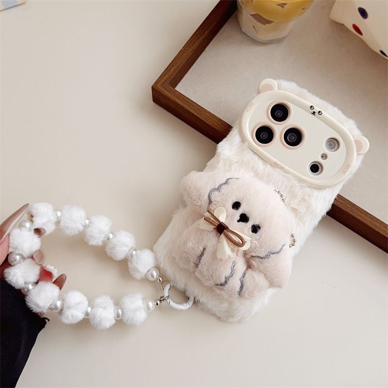 3D Cartoon Bowknot Puppy Warm  - Phone Cases Iphone 17 Pro Max ulasan dan harga