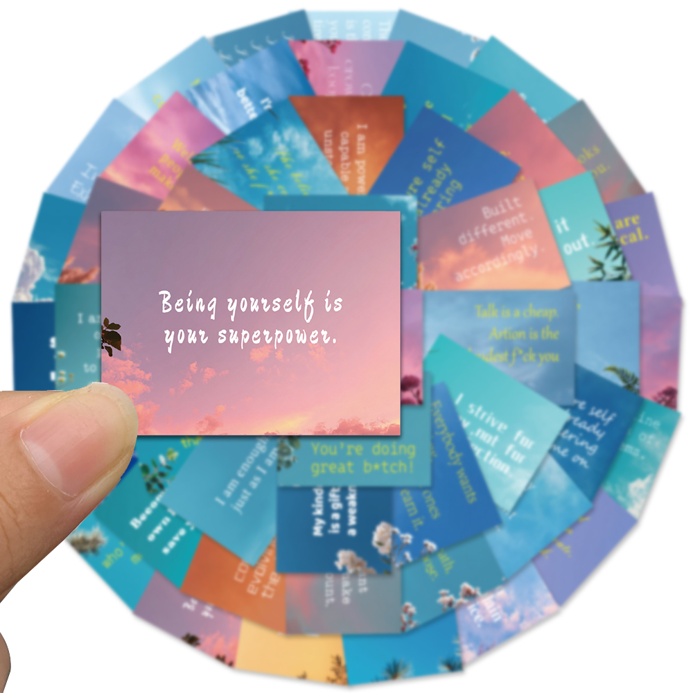 50pcs Positive Quotes Sticker  - Phone Cases Quotes ulasan dan harga