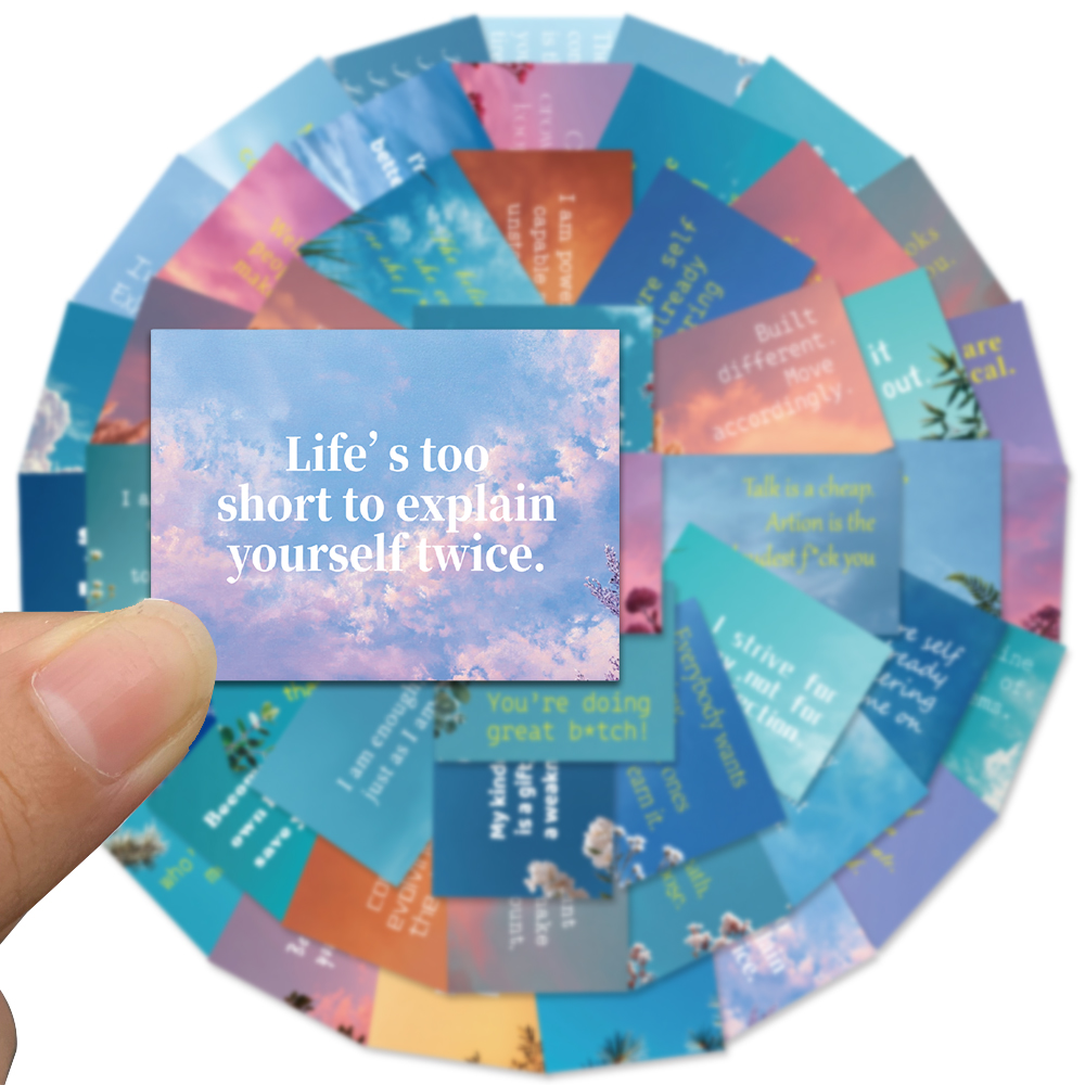 50pcs Positive Quotes Sticker  - Phone Cases Quotes ulasan dan harga