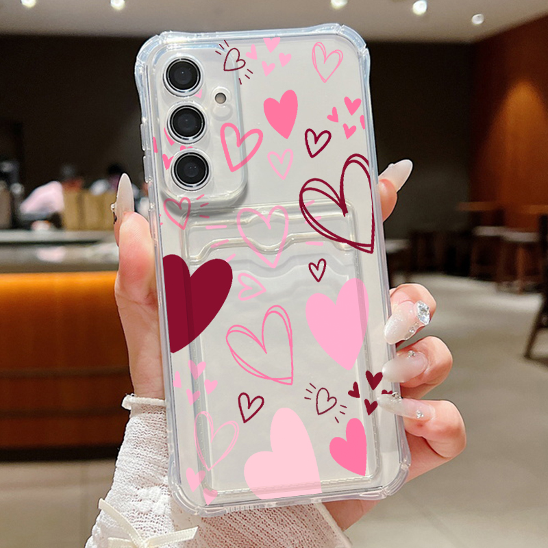 Love Heart Leaves Pattern Clea - Phone Cases With Wallet ulasan dan harga