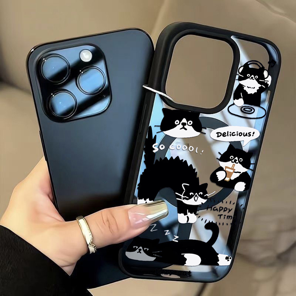 Funny Black Cat Wireless Charg - Phone Cases Funny ulasan dan harga