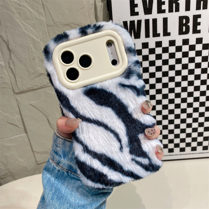 Luxury Zebra Pattern Fluffy Pl - Phone Cases Iphone 17 Pro Max ulasan dan harga