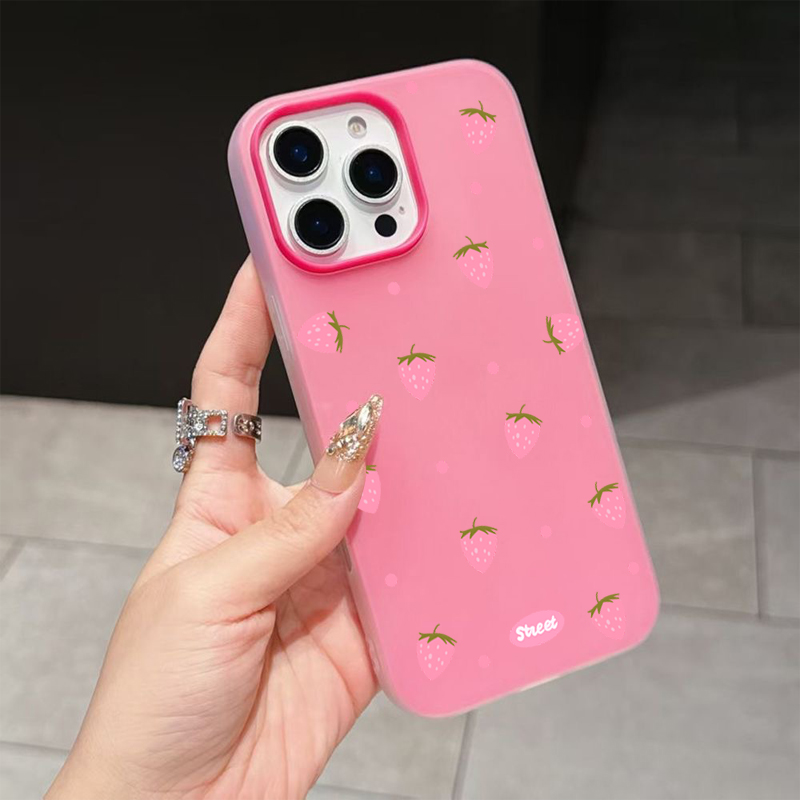 Sweet Pink Strawberry Pattern  - Phone Cases Xs Iphone ulasan dan harga