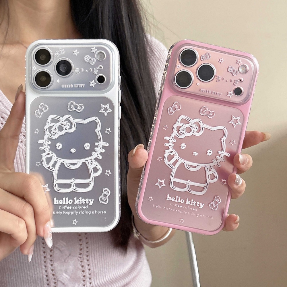 Cute Cartoon Pink Silver Botto - Phone Cases With Camera Cover ulasan dan harga
