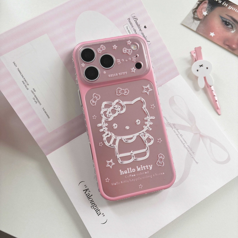 Cute Cartoon Pink Silver Botto - Phone Cases With Camera Cover ulasan dan harga