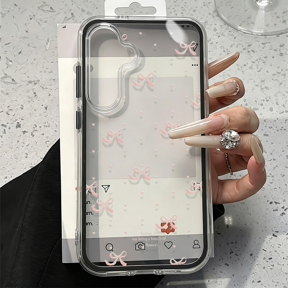 Cute Pink Bow Soft Phone Case  - Phone Cases With Camera Cover ulasan dan harga