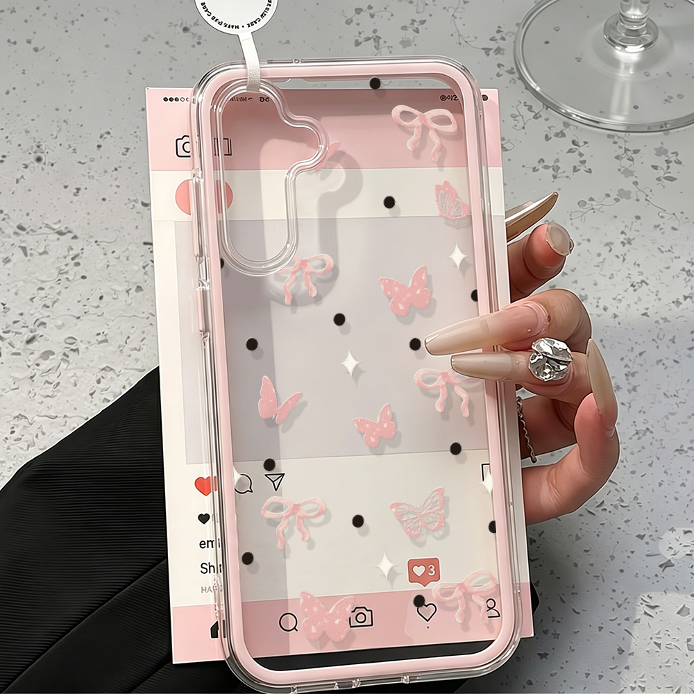 Cute Pink Bow Soft Phone Case  - Phone Cases With Camera Cover ulasan dan harga