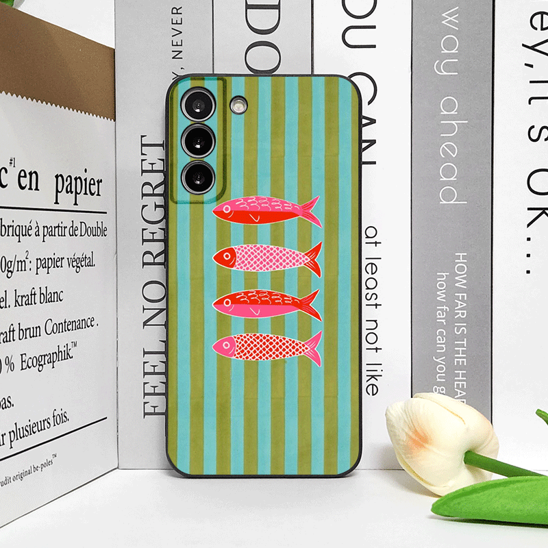 Cute Striped Pattern Sardines  - Phone Cases Funny ulasan dan harga