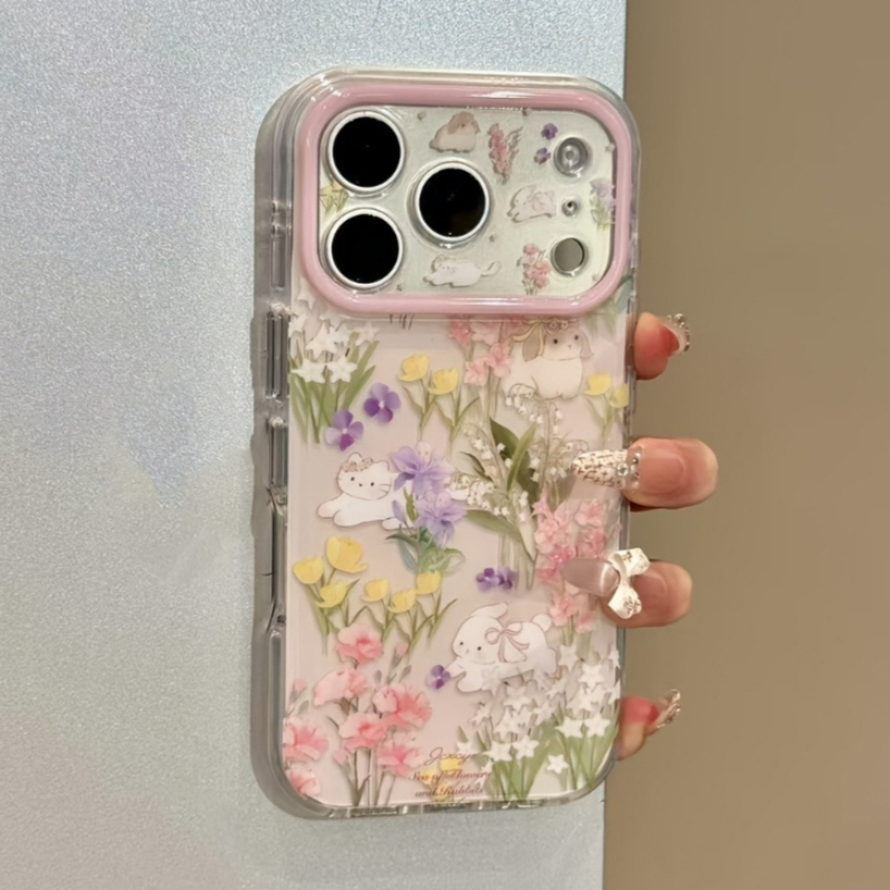 Cute Cat Colorful Flower Prote - Phone Cases With Wallet ulasan dan harga