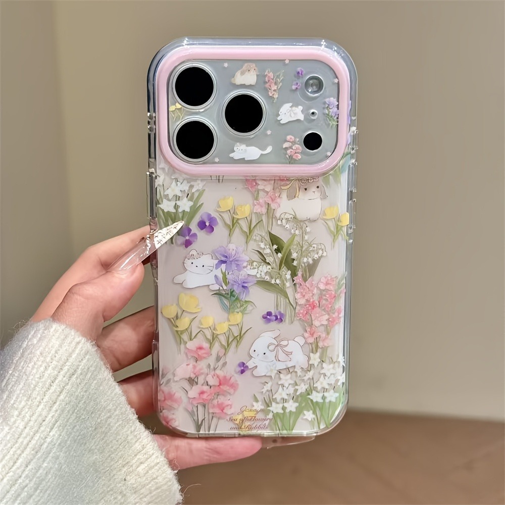 Cute Cat Colorful Flower Prote - Phone Cases With Wallet ulasan dan harga