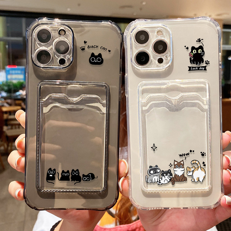 Cute Black Cat Phone Case For  - Phone Cases With Wallet ulasan dan harga