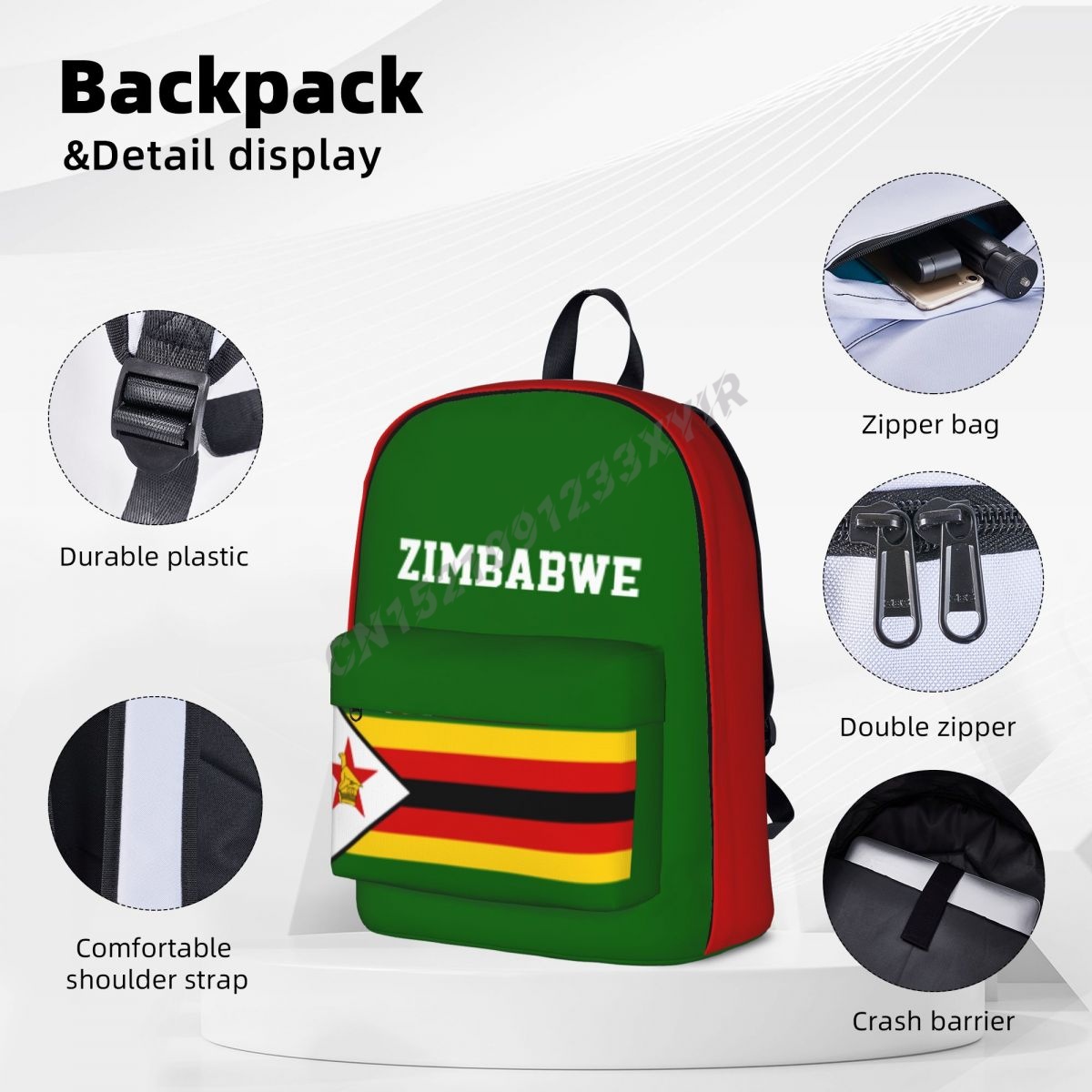 Unisex Backpack Zimbabwe Flag  - Phone Cases Zimbabwe ulasan dan harga